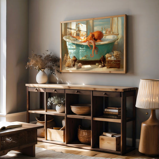 Octopus Takes A Turquoise Bath