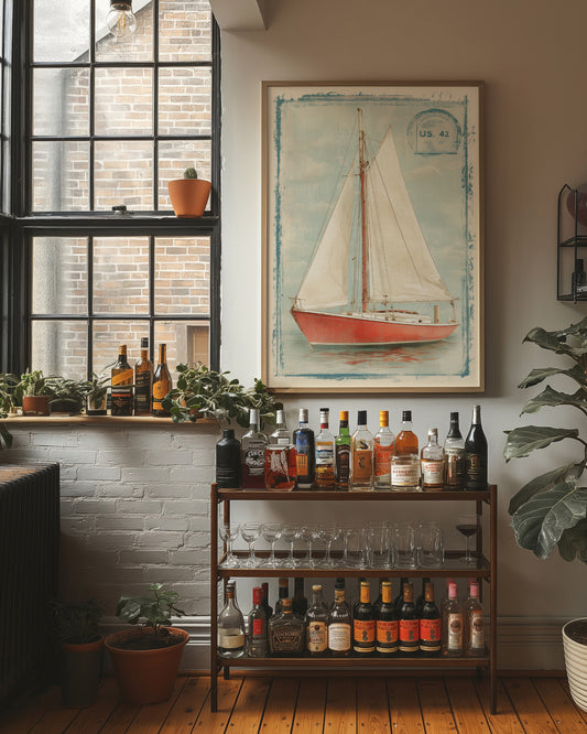 Coral Sails Await Morning Tide