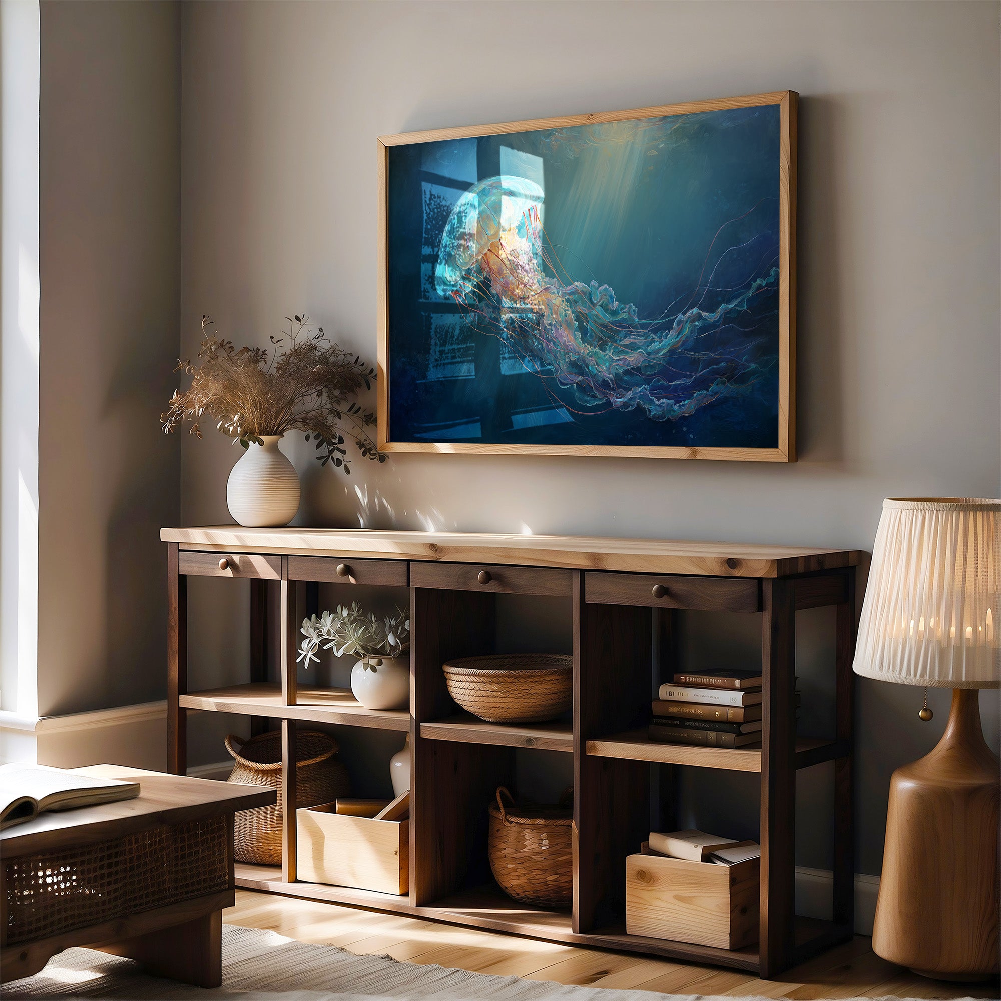 Luminous Dancer In Deep Blue