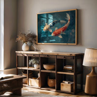 Koi Circle Through Teal Depths