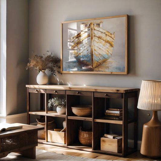 Weathered Hull Rests At Dawn