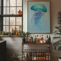 Aqua Bloom Dances Through Glass