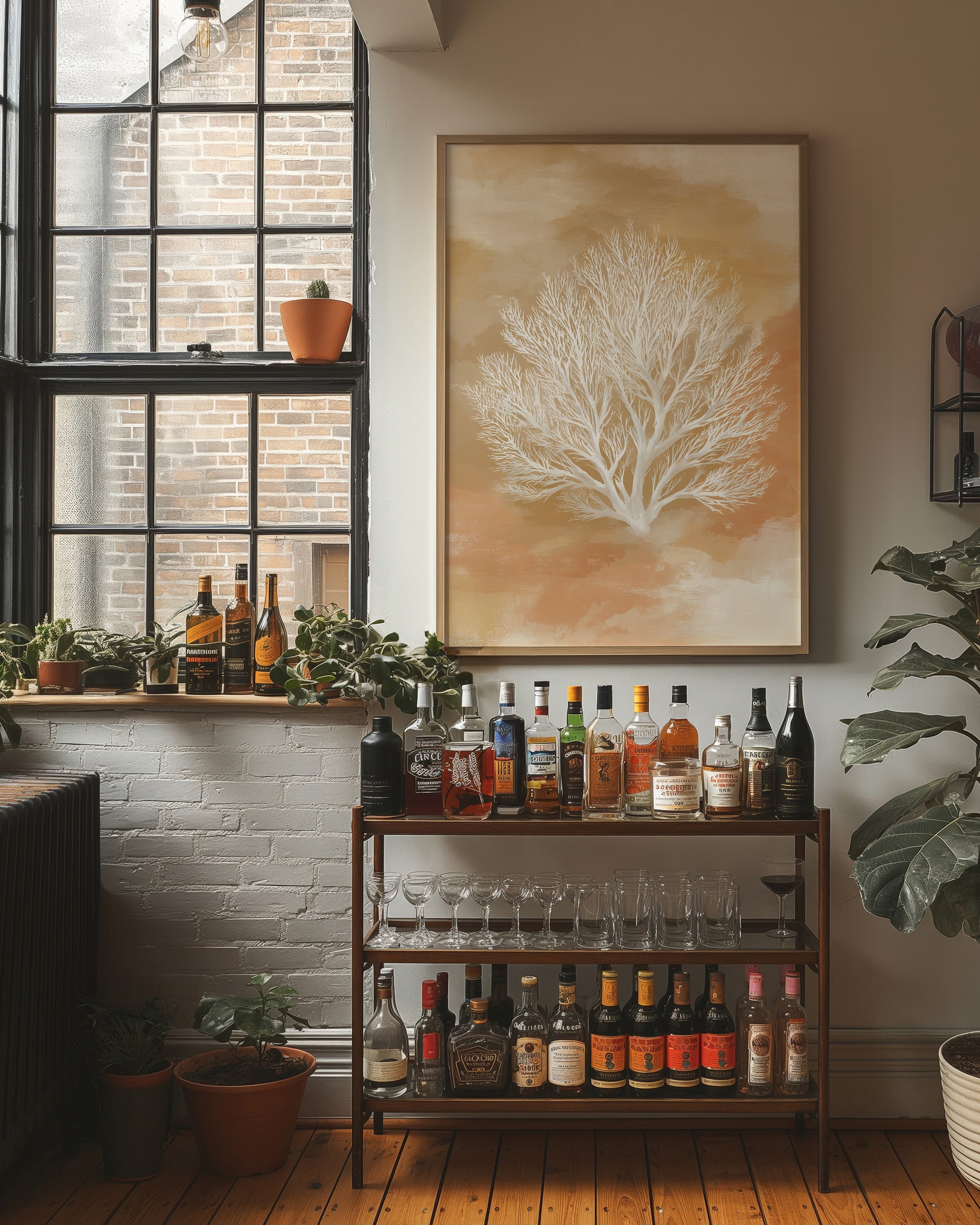 Ivory Branches On Golden Canvas