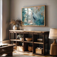 Egret In Misty Coastal Bloom