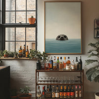 Curious Seal Peeks Through Waves