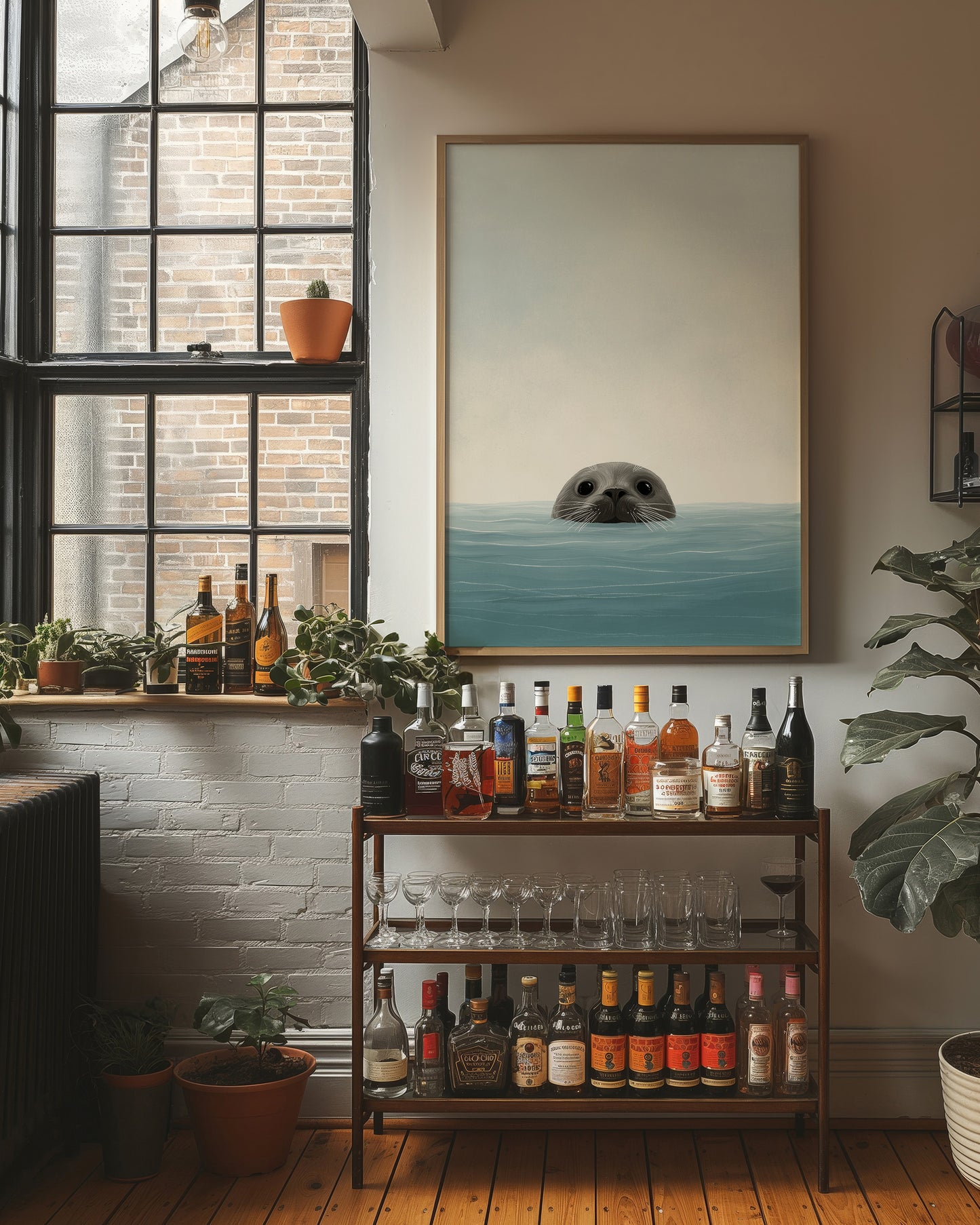 Curious Seal Peeks Through Waves