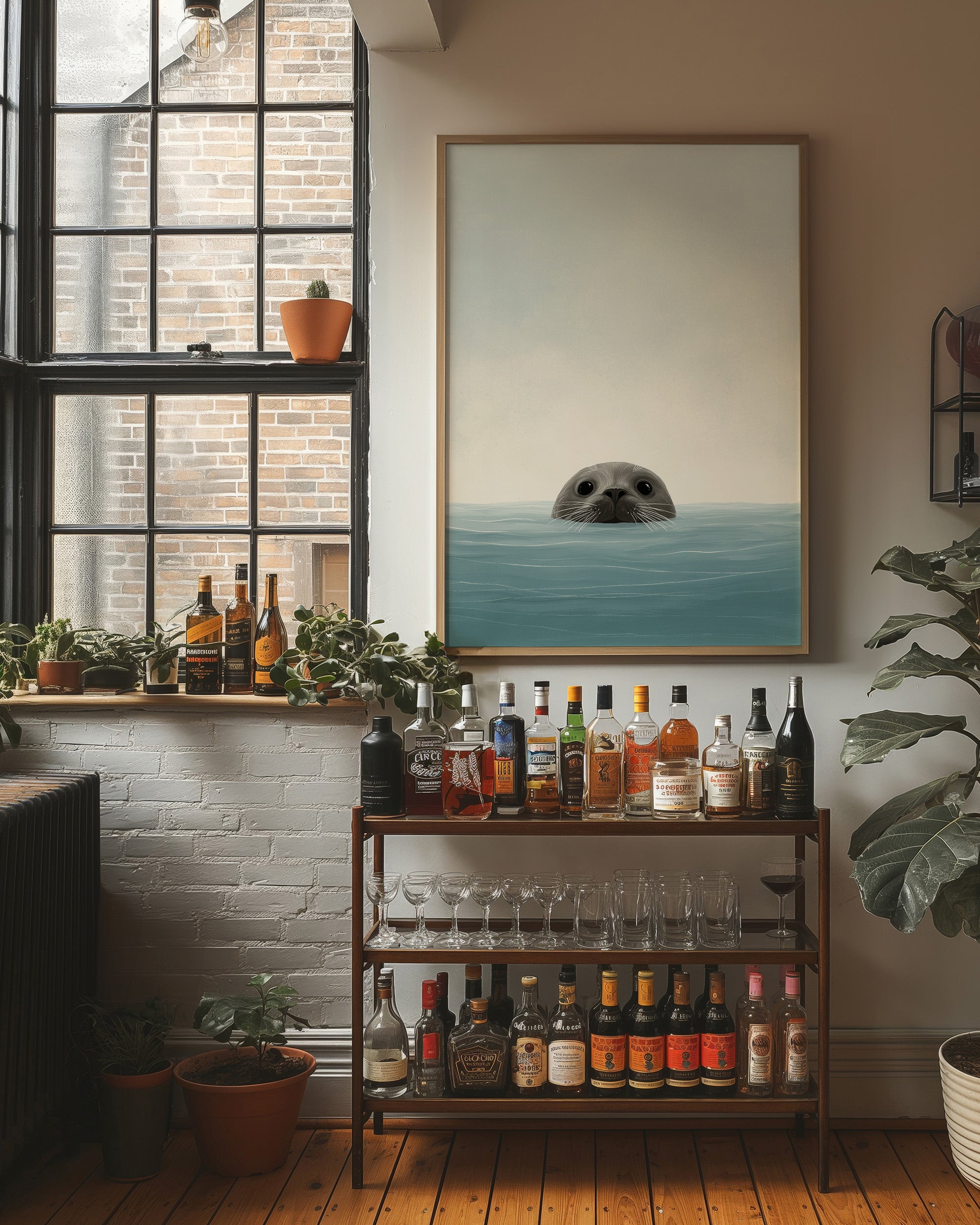 Curious Seal Peeks Through Waves