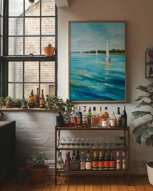 Sailboats Dance On Turquoise Bay