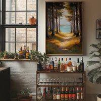 Forest Path Meets Azure Waters