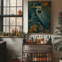 Heron Among Golden Poppies