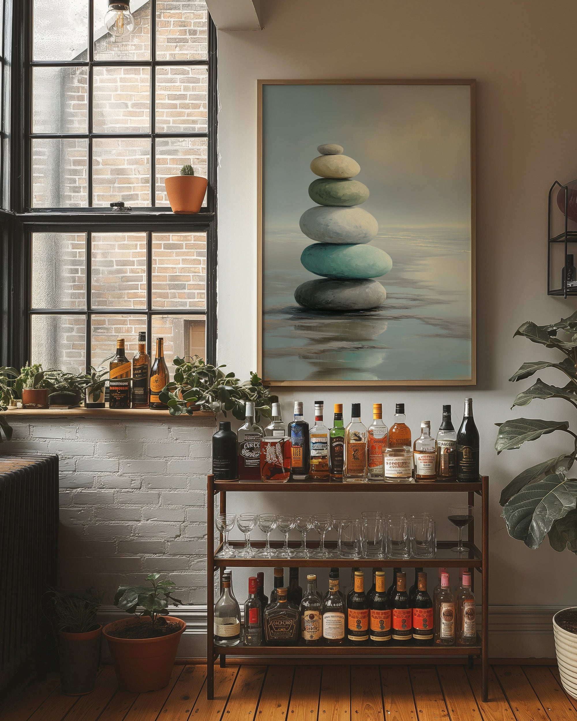 Stones Balance In Quiet Waters