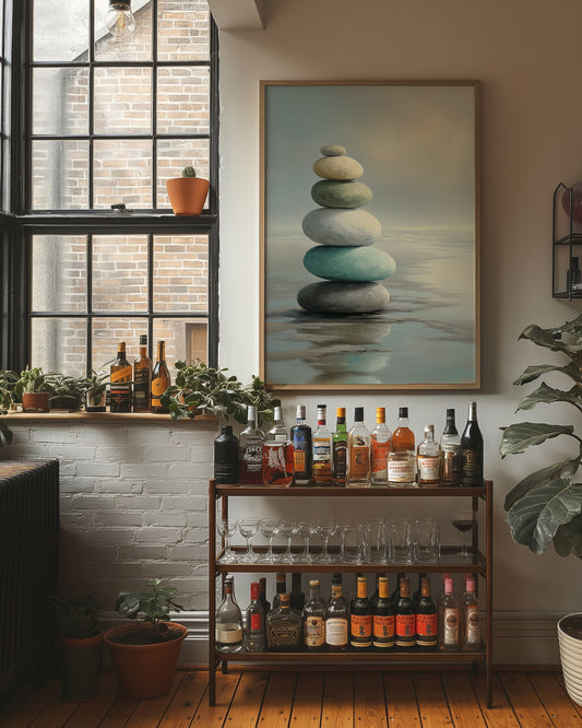 Stones Balance In Quiet Waters