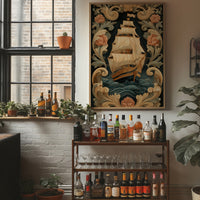 Tall Ships Among Baroque Blooms