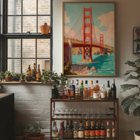 Vermillion Spans Between Coastal Skies