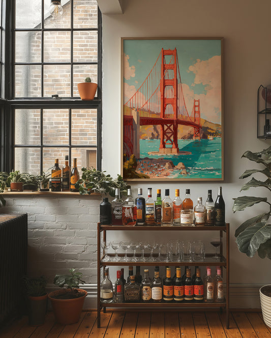 Vermillion Spans Between Coastal Skies