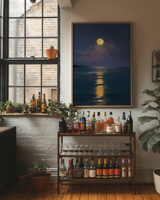 Golden Path Across Midnight Waters