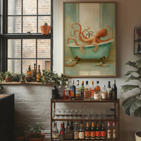 Octopus Soaks In Vintage Tub