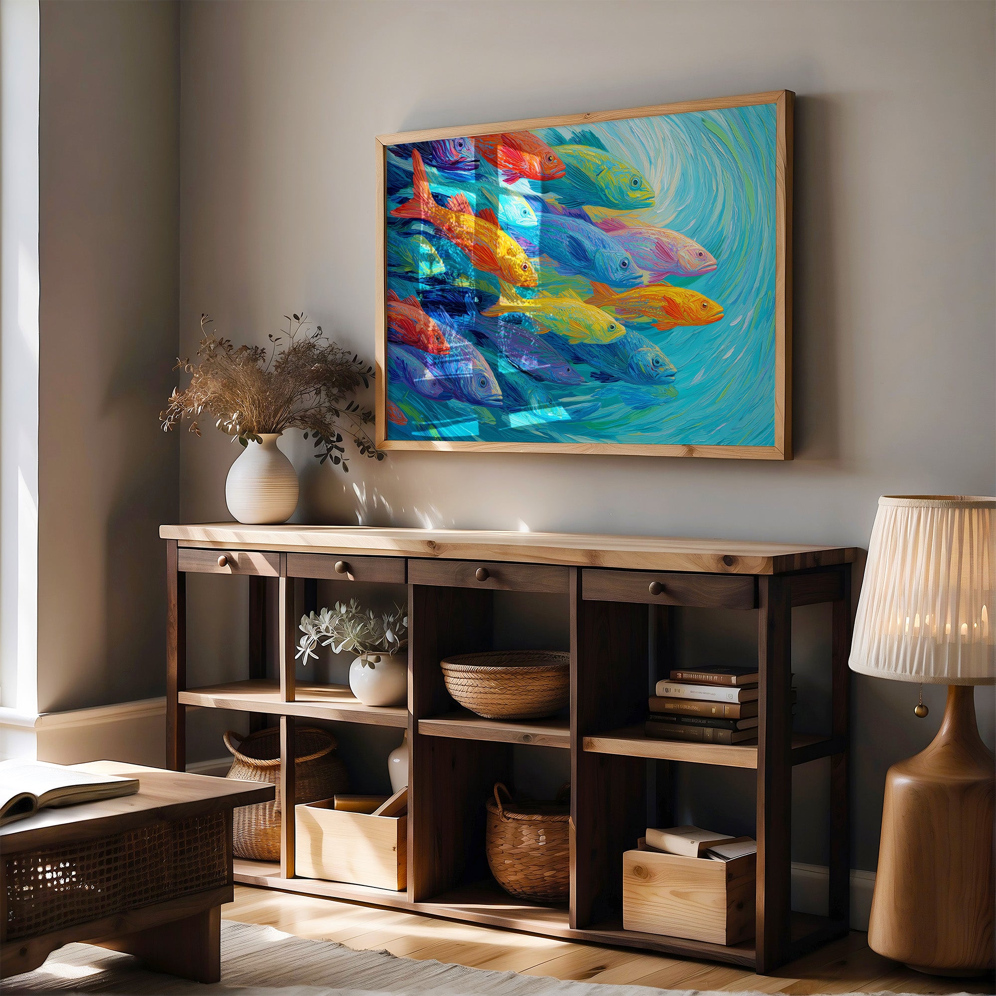 Vibrant Shoal Rides Turquoise Currents