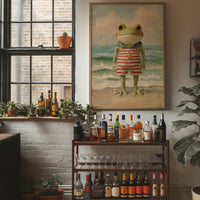 Seaside Frog In Striped Suit