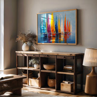 Vibrant Fleet Dances On Blue