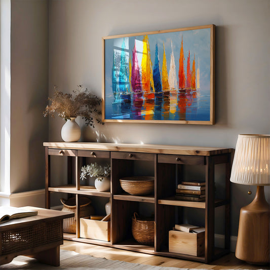 Vibrant Fleet Dances On Blue