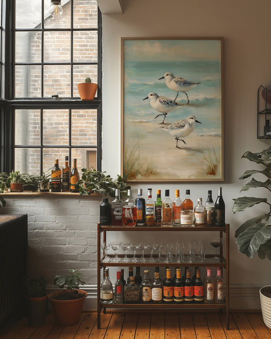 Shoreline Trio In Morning Haze