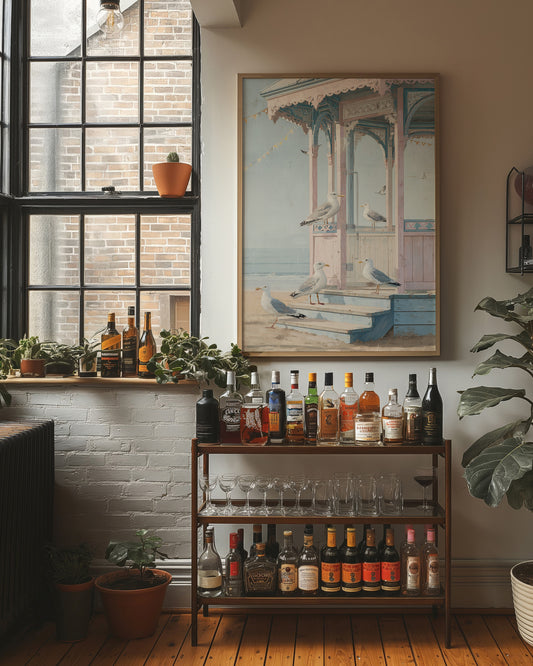 Seagulls Gather At Seaside Pavilion