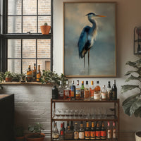 Heron Waits In Misty Blue