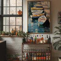 Harbor Boats Wait For Morning