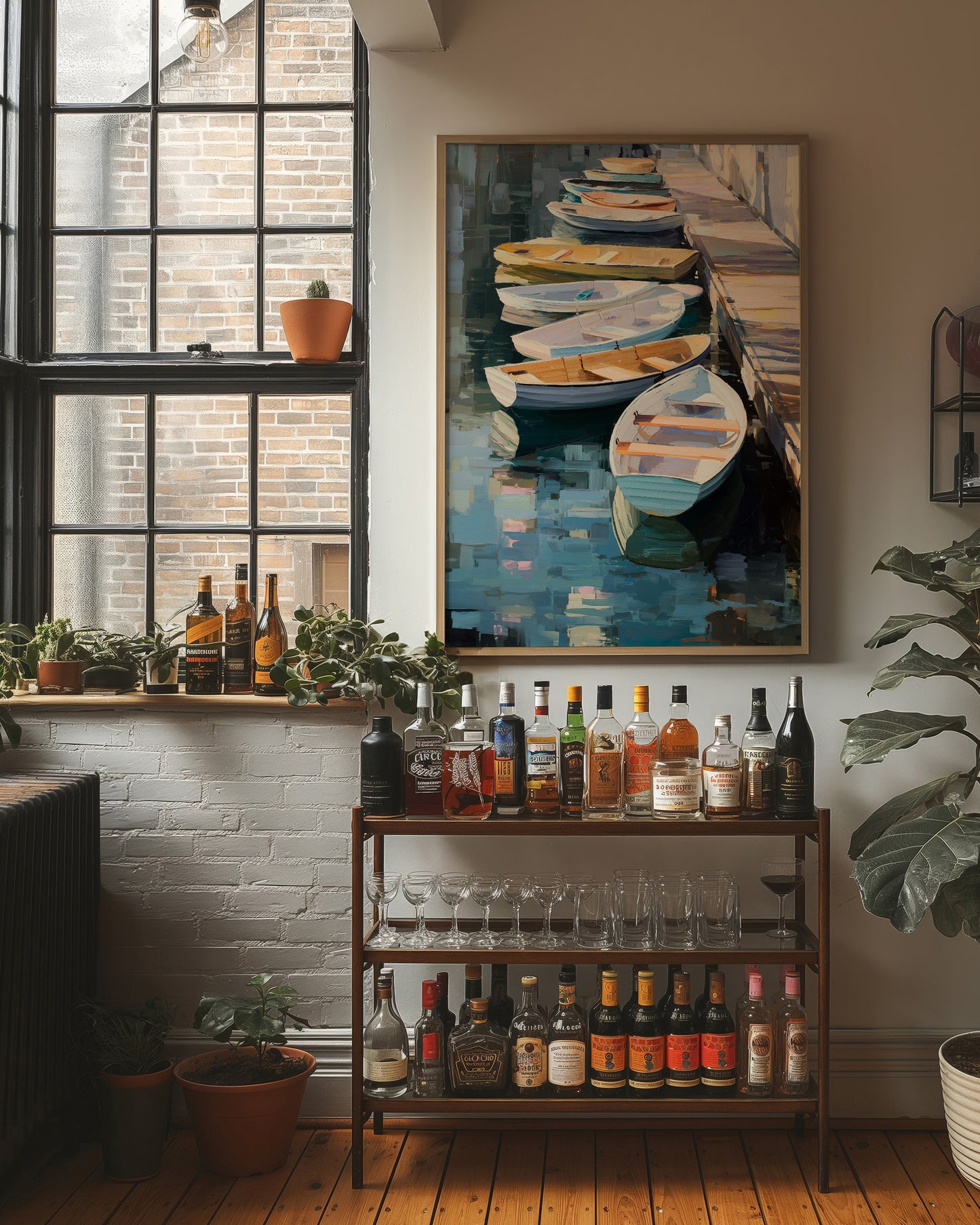 Harbor Boats Wait For Morning