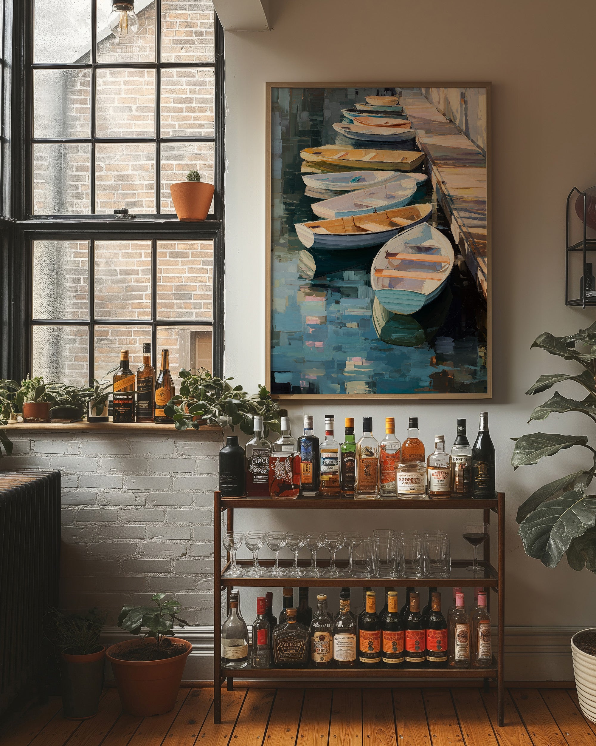 Harbor Boats Wait For Morning