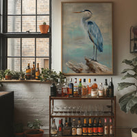 Blue Stillness On Driftwood Perch