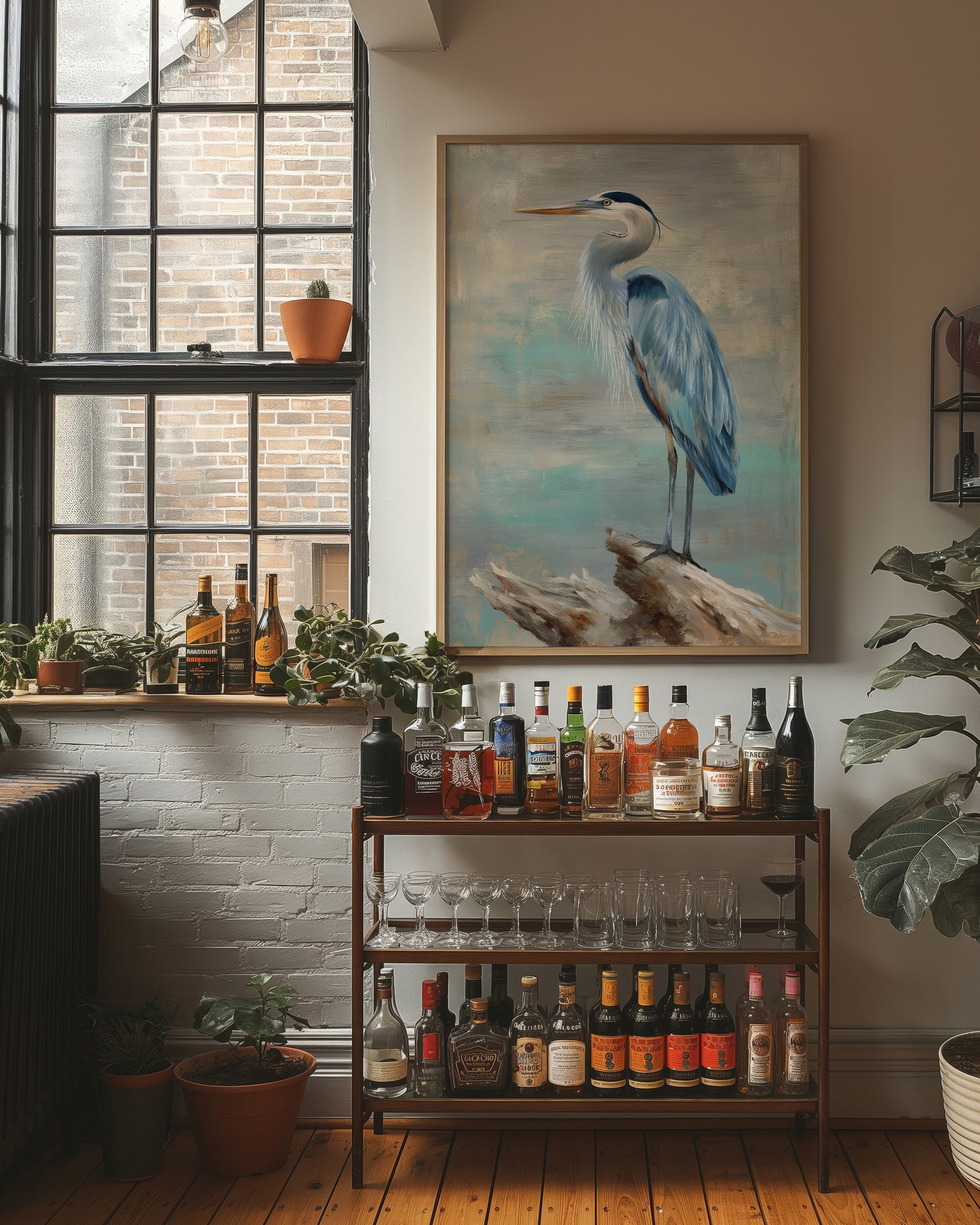 Blue Stillness On Driftwood Perch