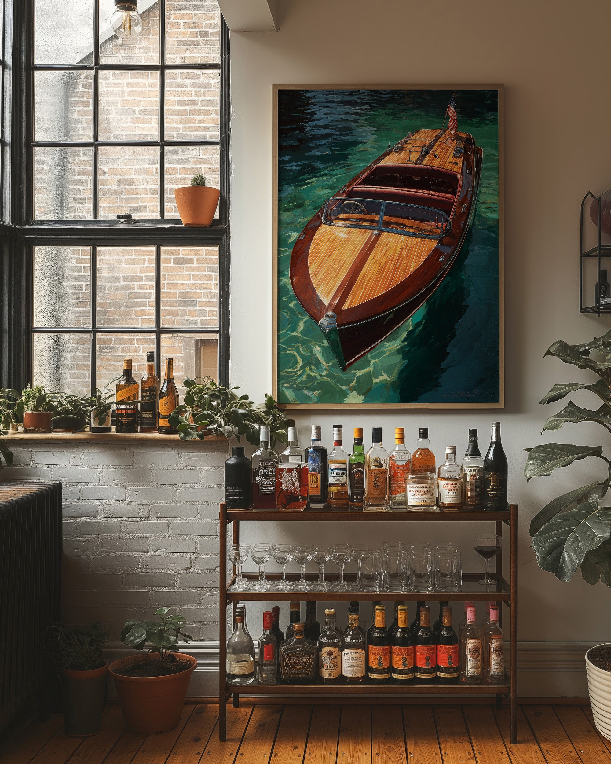 Mahogany Glides Through Emerald Waters