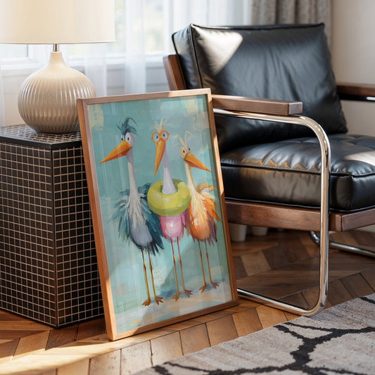 Feathered Trio's Whimsical Gathering