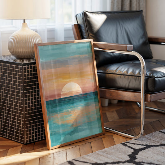 Golden Sphere Meets Teal Waters