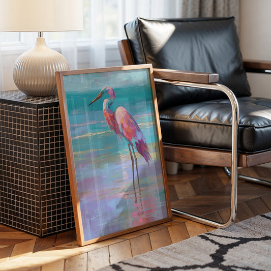 Flamingo Whispers Against Teal Tides