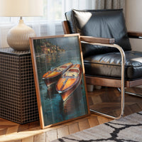 Varnished Vessels Await Mediterranean Twilight