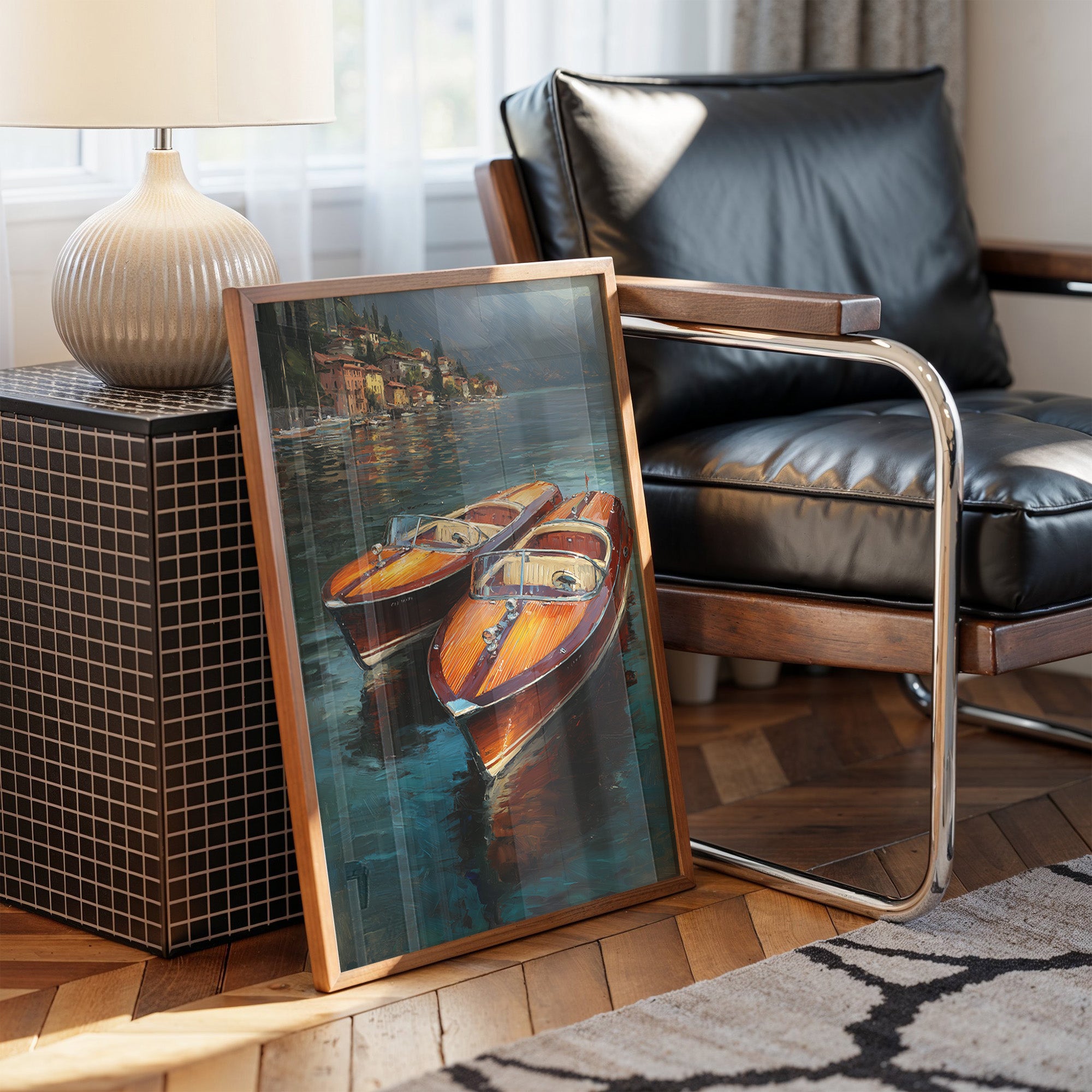 Varnished Vessels Await Mediterranean Twilight