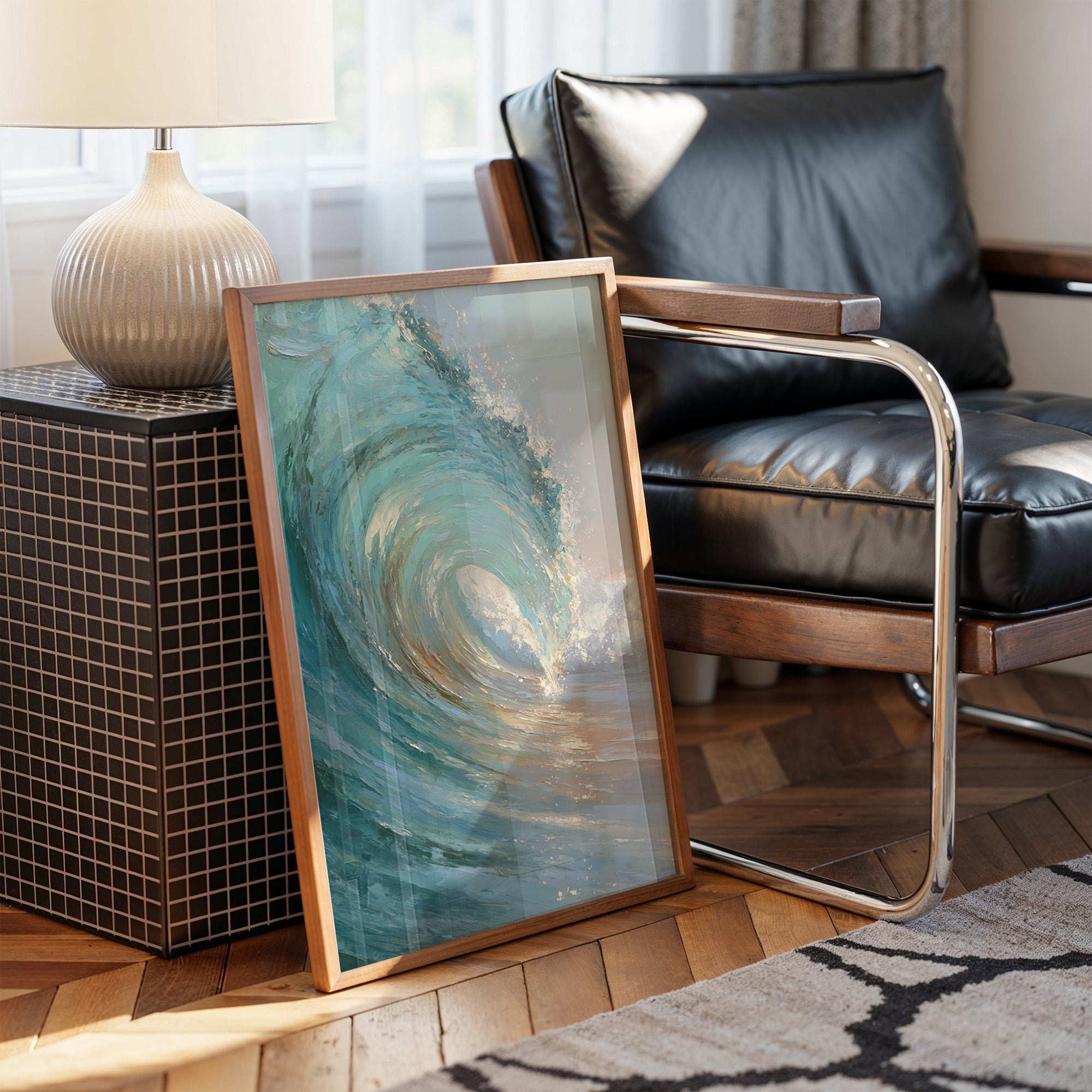 Teal Crescendo Captures Coastal Memory