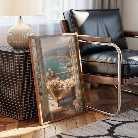 Golden Bathtub Blooms Overlooking Azure Coast