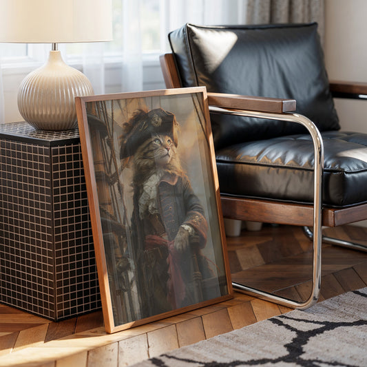 Feline Captain Navigates Golden Seas