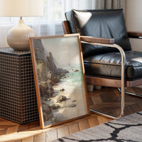 Coastal Whispers Against Rugged Stone