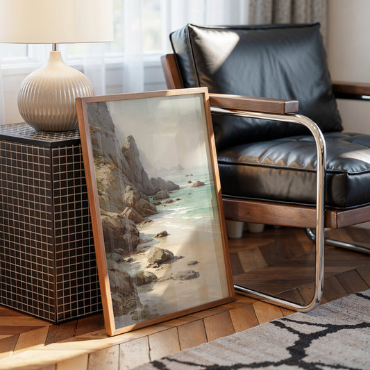 Coastal Whispers Against Rugged Stone