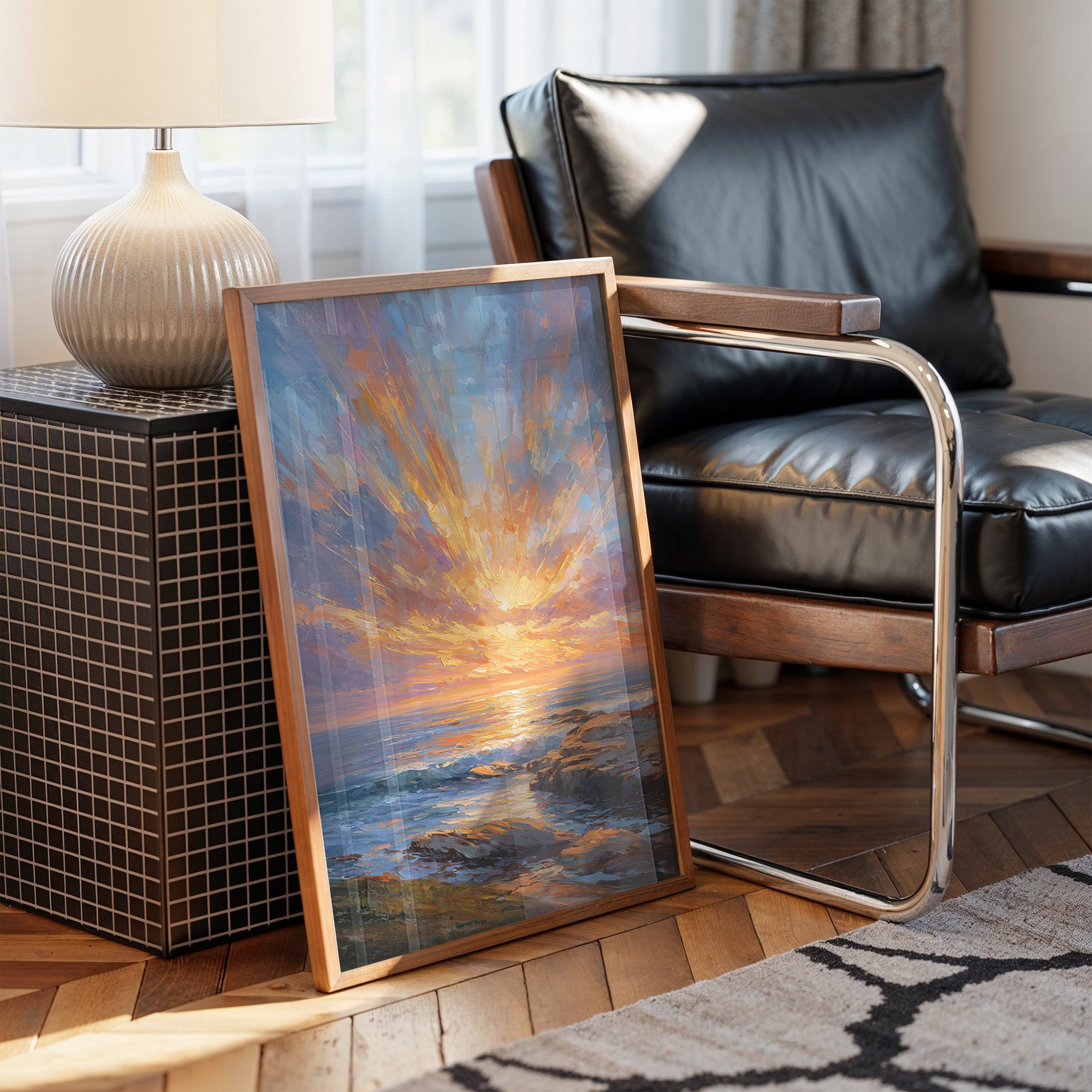 Coastal Symphony in Amber Light