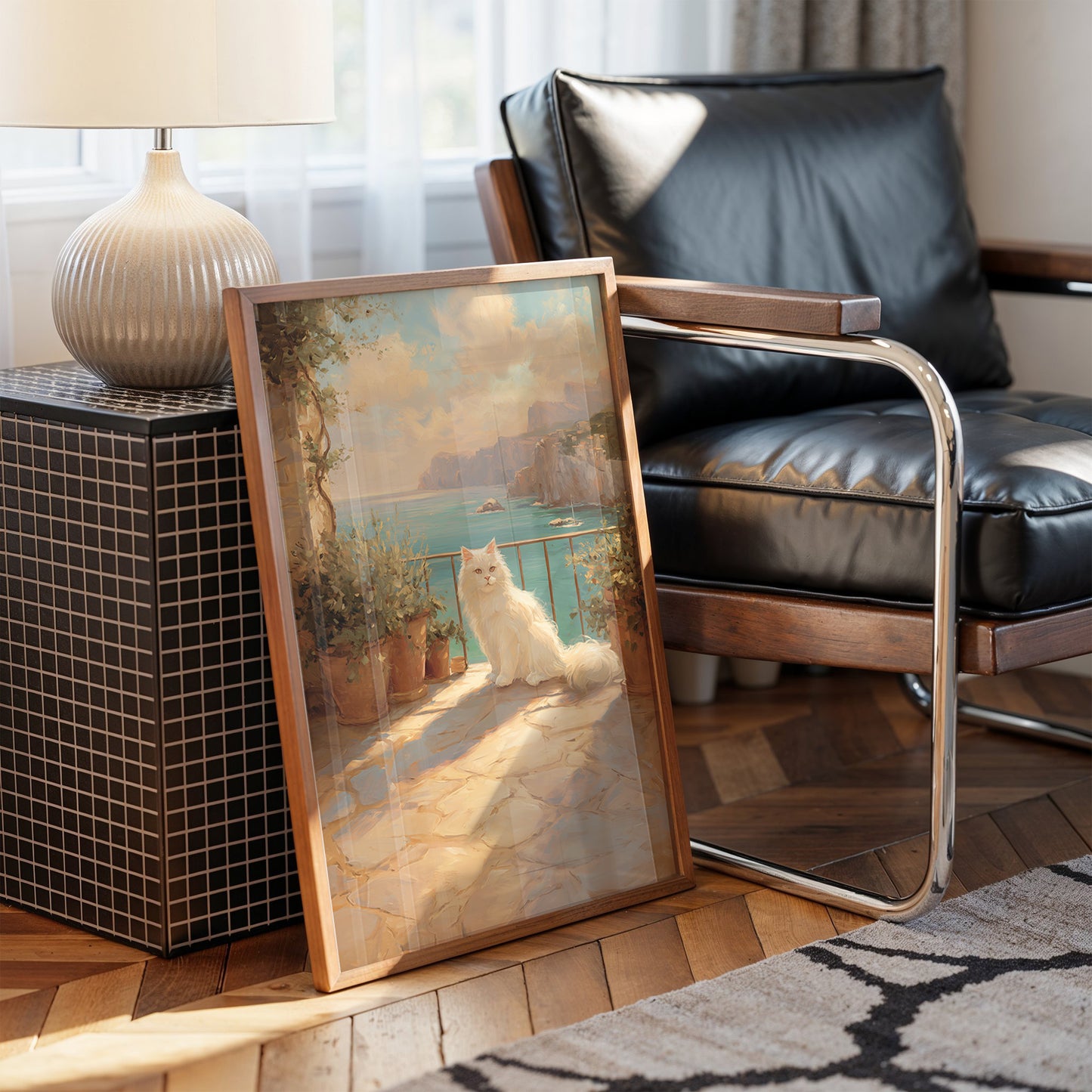 Mediterranean Guardian Basks in Coastal Light