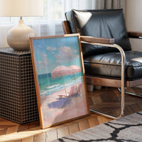 Blush Parasols Await Seaside Dreams