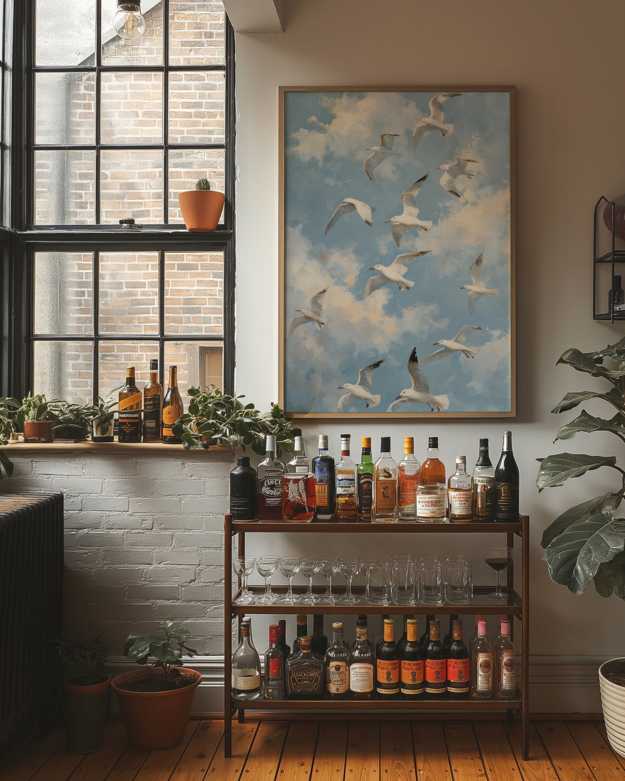 Seagulls Traverse Azure Freedom