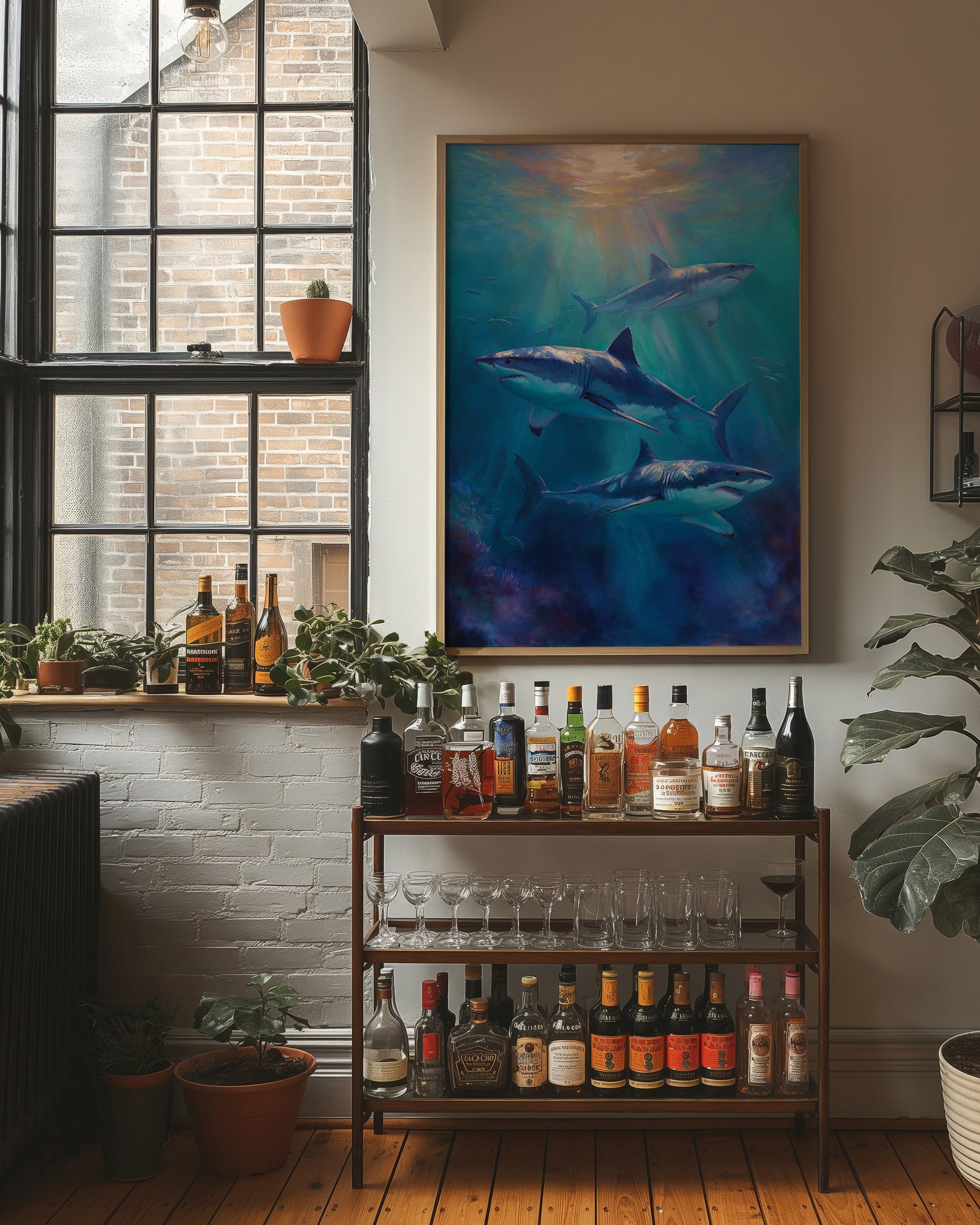 Azure Hunters Beneath Golden Rays