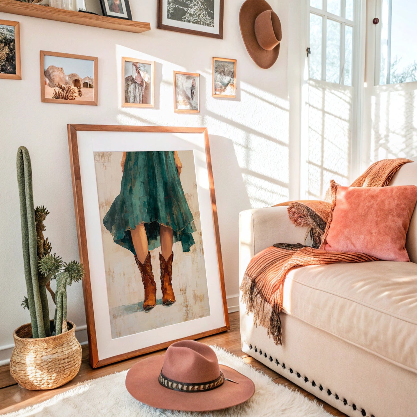 Emerald Twirl Meets Western Leather